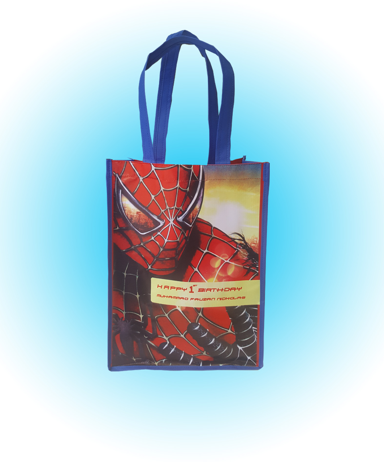  Tas  Ultah Anak  40 x 30 Spiderman Custom Jahit Sugar 