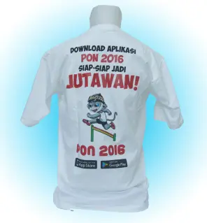 T-Shirt T shirt Polyester Putih 2 arah_putih_belakang